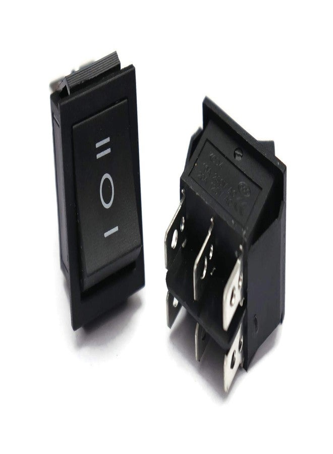 إلكترونيك سبايسس مفتاح تشغيل إلكتروني أسود اللون، ثنائي القطب ثنائي الرمية، ثلاثي الأوضاع (تشغيل-إيقاف-تشغيل)، 16 أمبير، 250 فولت تيار متردد / 20 أمبير، 125 فولت تيار متردد، مفتاح طاقة متين بستة أوضاع، مناسب للسيارات والقوارب والشاحنات، عبوة من 5 قطع - Image 3